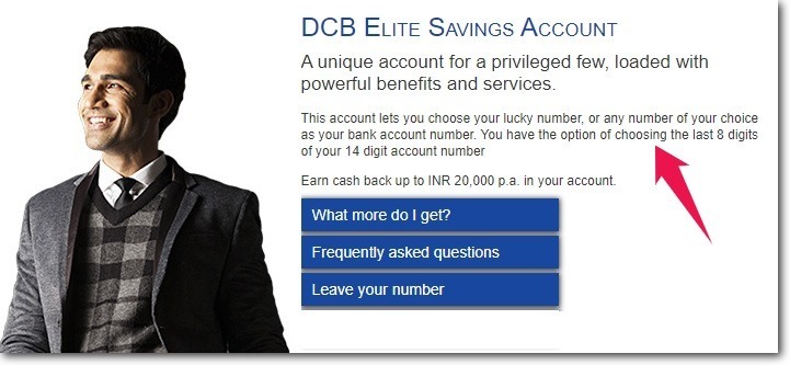 Freedom to Choose the Account Number in DCB Elite Savings Account