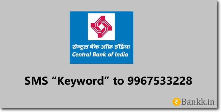 Central Bank of India SMS Banking Keywords