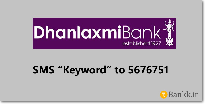 Dhanlaxmi Bank SMS Banking Keywords