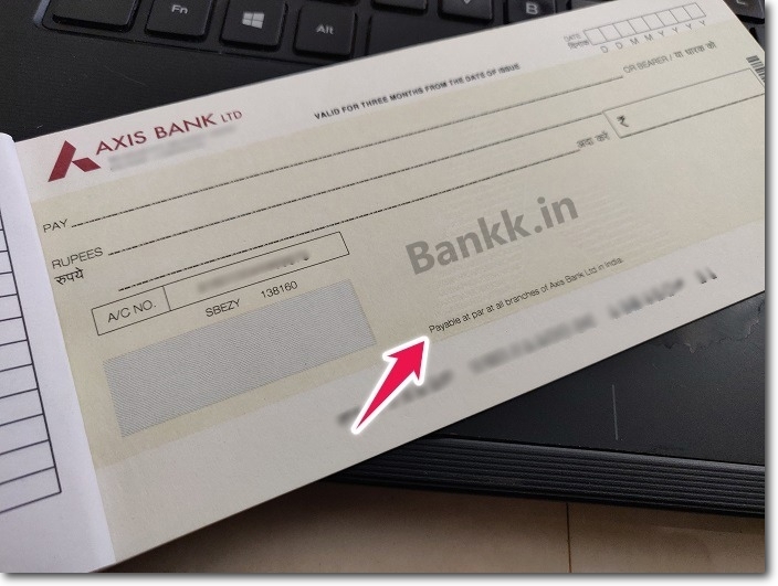 Example of Axis Bank Cheque