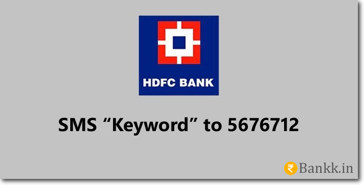 HDFC Bank SMS Banking Keywords