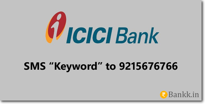 ICICI Bank SMS Banking Keywords