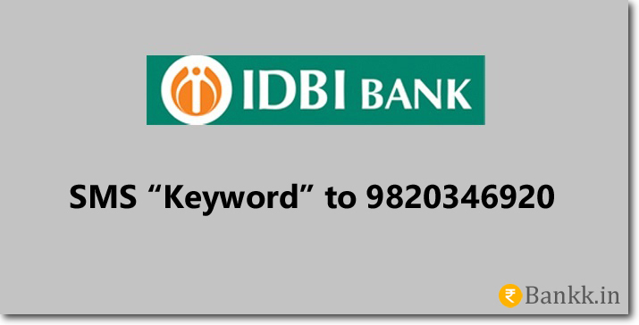 IDBI Bank SMS Banking Keywords