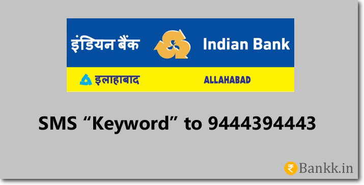 Indian Bank SMS Banking Keywords