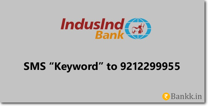 IndusInd Bank SMS Banking Keywords