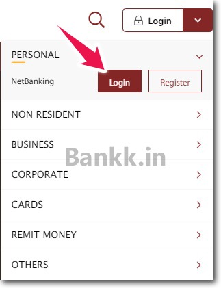 Login Button of IndusInd Bank Internet Banking