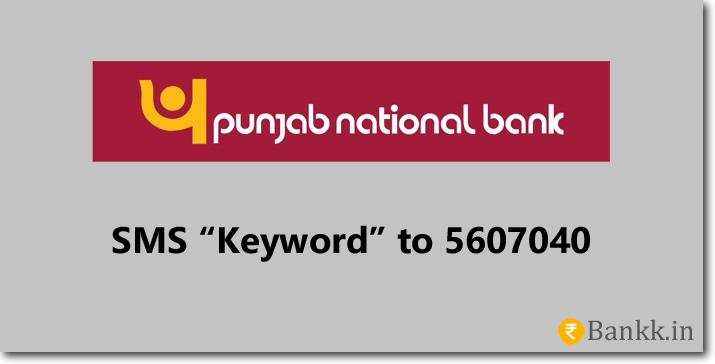 Punjab National Bank SMS Banking Keywords
