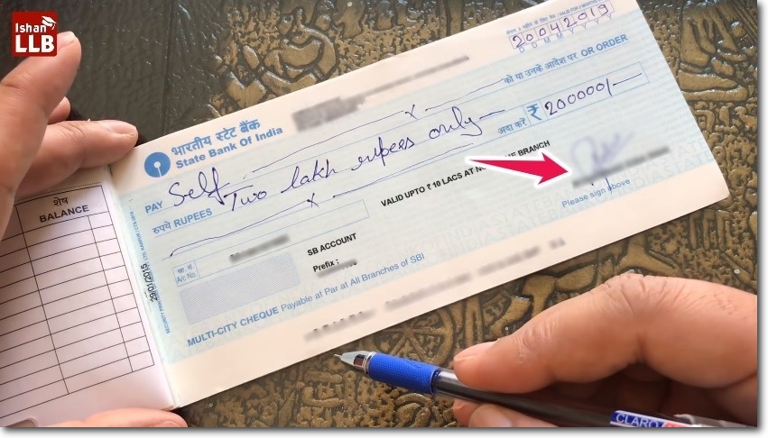 Sign the Cheque on the Front Side