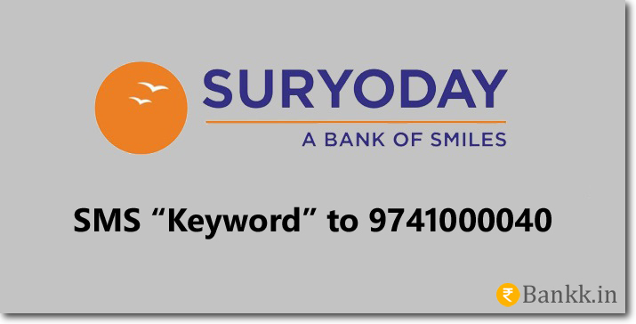 Suryoday Small Finance Bank SMS Banking Keywords