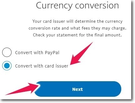 Example of Changing Currency Conversion Settings to "Convert with Card Issuer"