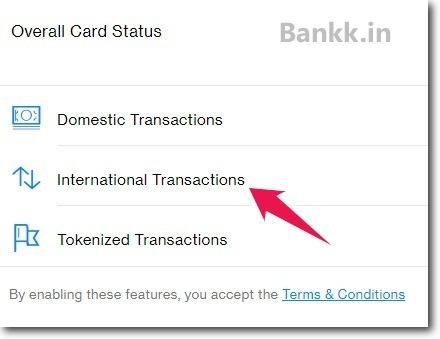 Click on International Transactions