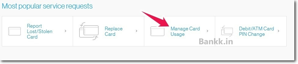 Click on Manage Card Usage - SC India